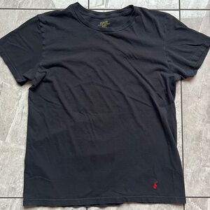 Polo Ralph Lauren Men’s Black 100%Cotton Crewneck T-Shirt Embroidered Red Pony M